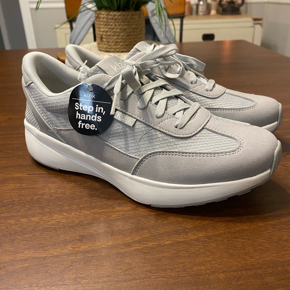 Kizik Gray Slip-In Hands-Free Sneakers WOMEN'S CHARLOTTE size 9